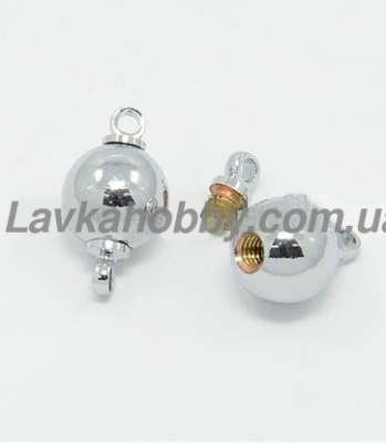 160009  8 мм, отвір 1.2 мм застібка куля, різьба срібло