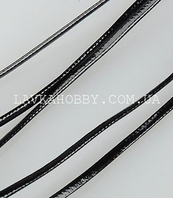 Шнур імітація шкіри з блиском 340022, чорний